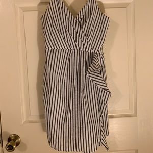 Stripped Grey and white spaghetti strap mini dress